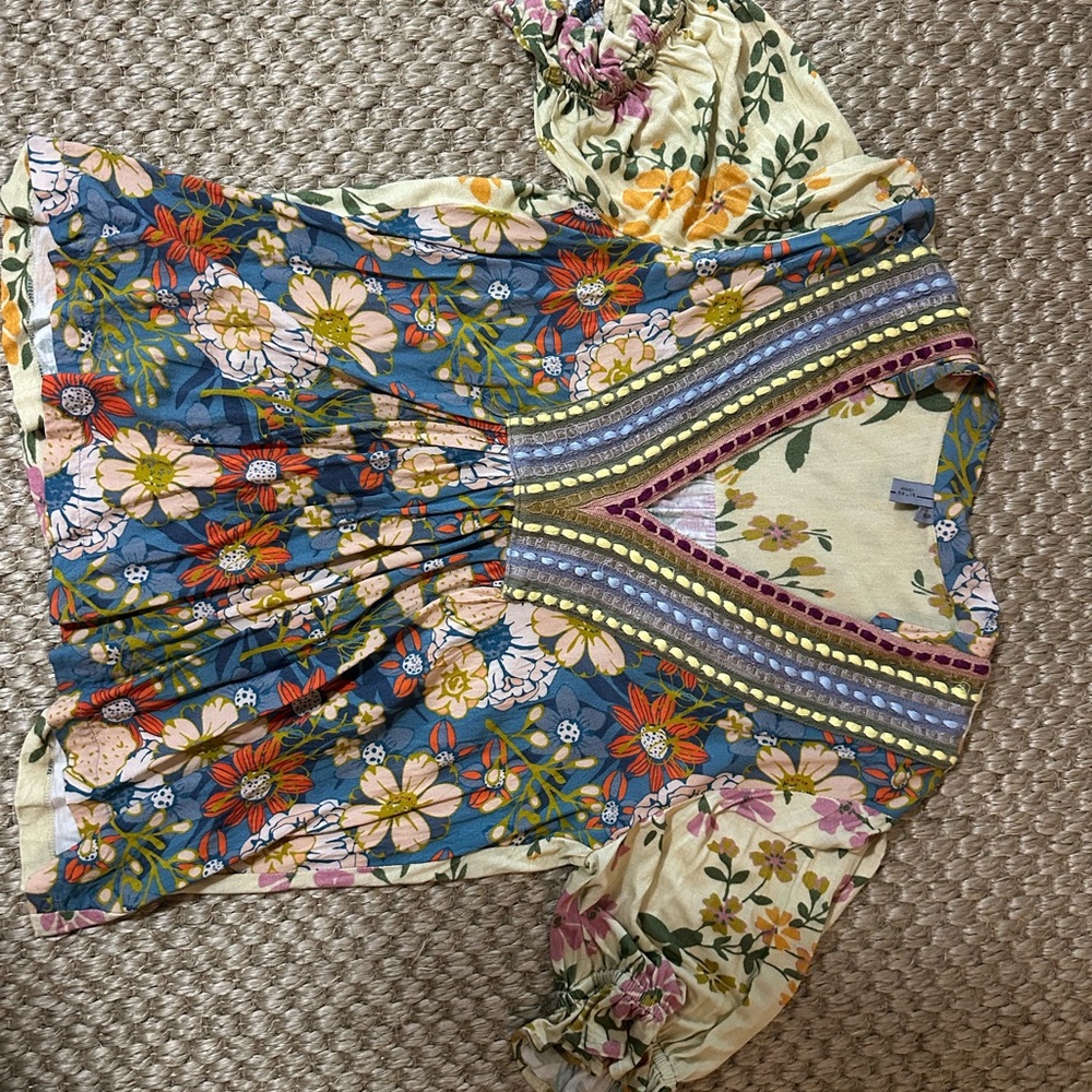 Anthropologie Floral Multicolor Blouse